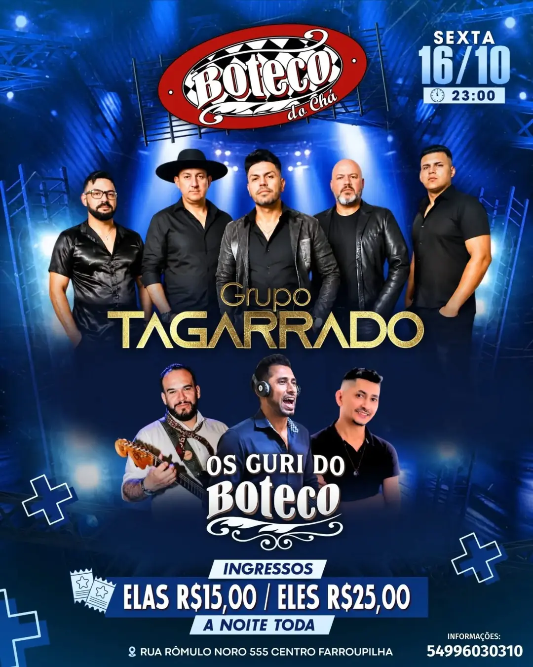 Flyer de Grupo Tagarrado e Os Guri do Boteco