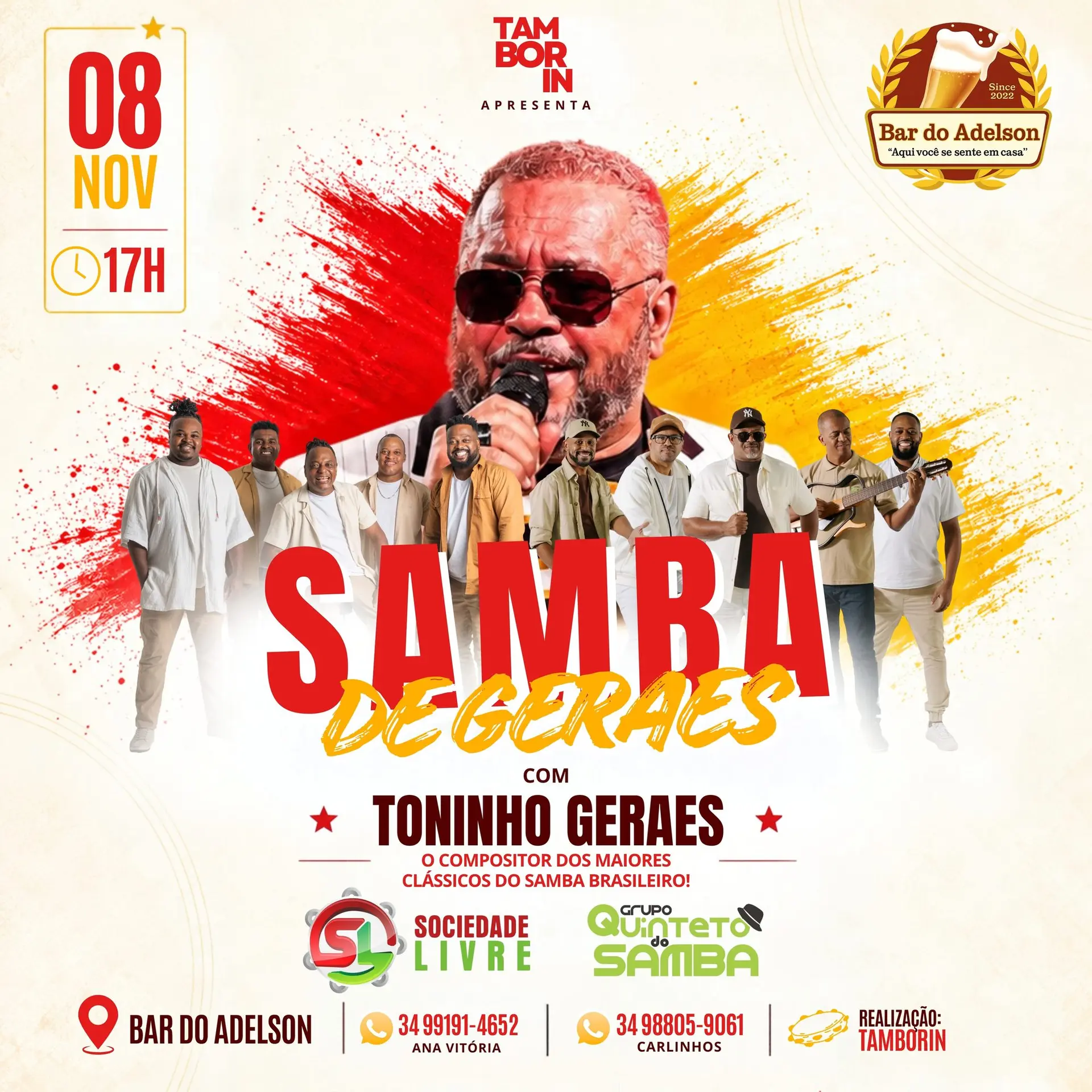 Flyer de Grupo Sociedade Livre e mais 2 artistas