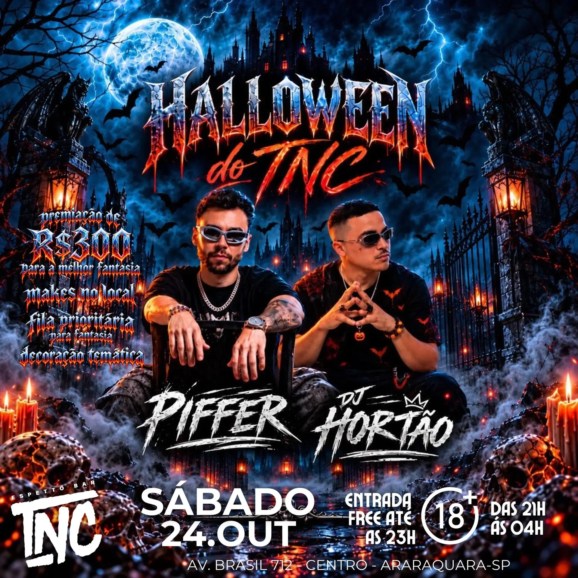 Flyer de Ruan Piffer e DJ Hortão