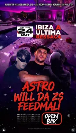 Flyer de Feedmali, Astro e Willian Gabriel Dias