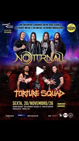 Flyer de Noturnall Band e Torture Squad