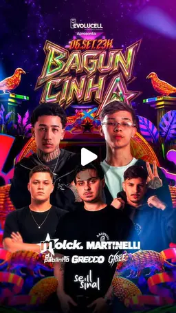 Flyer de Pablinho-SC, Astro, Martinelli, Grecco e Menor Golden