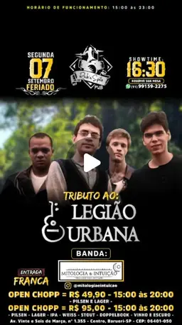Flyer de Banda Mitologia e Intuição