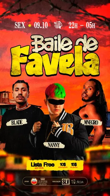 Flyer de M Negro, DJ NANY e DJ Blade