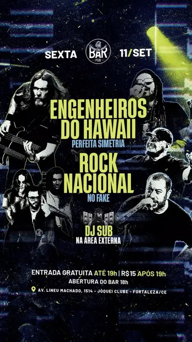 Flyer de Alejandro Djsub, Banda no Fake e Perfeita Simetria