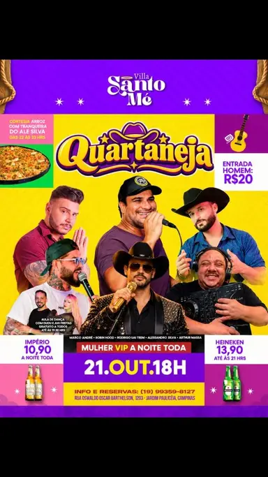 Flyer de Marco Andreii, Robin Hood e mais 3 artistas