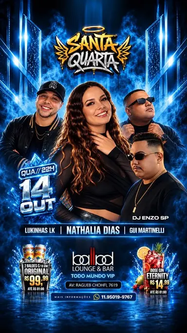 Flyer de DJ Enzo Sp, Lukinhas LK, Nathalia Dias e Gui Martinelli