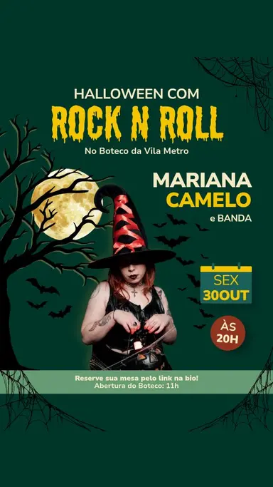 Flyer de Mariana Camelo e banda