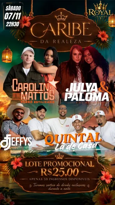 Flyer de Carolin Mattos, Julya & Paloma e mais 2 artistas