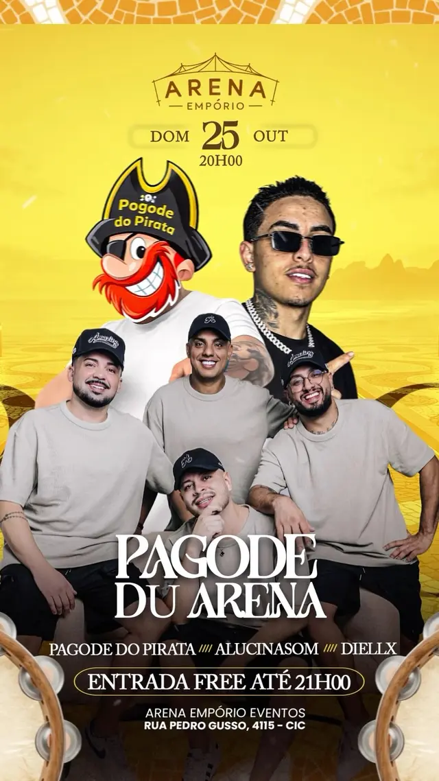 Flyer de Pagode do Pirata, Alucinasom e dj diellx