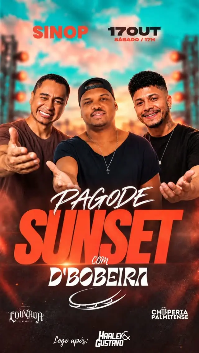 Flyer de Pagode D'Bobeira e Harley & Gustavo