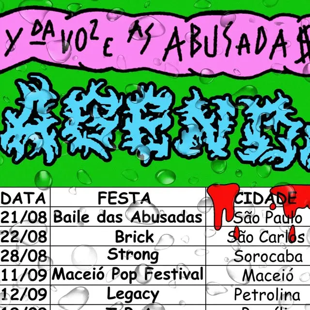 Flyer de Katy da Voz e as Abusadas, Huná e mais 16 artistas