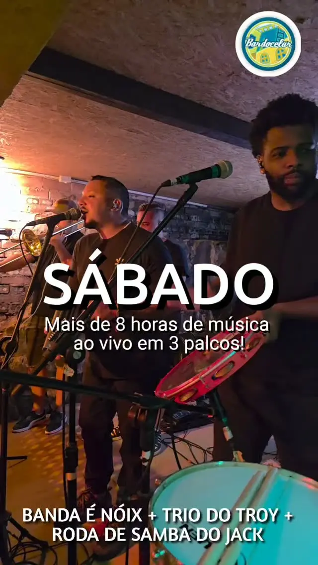Flyer de Banda É Nóix, Trio do Troy e Roda de Samba do Jack