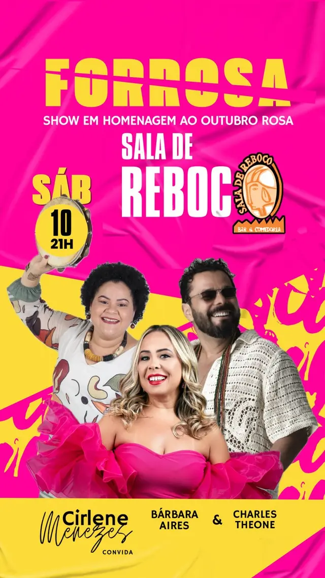 Flyer de Cirlene Menezes, Barbara Aires e mais 3 artistas