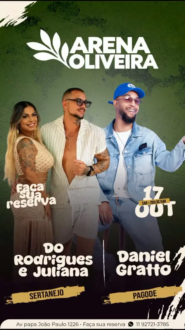 Flyer de Daniel Gratto e Rodrigues e Juliana