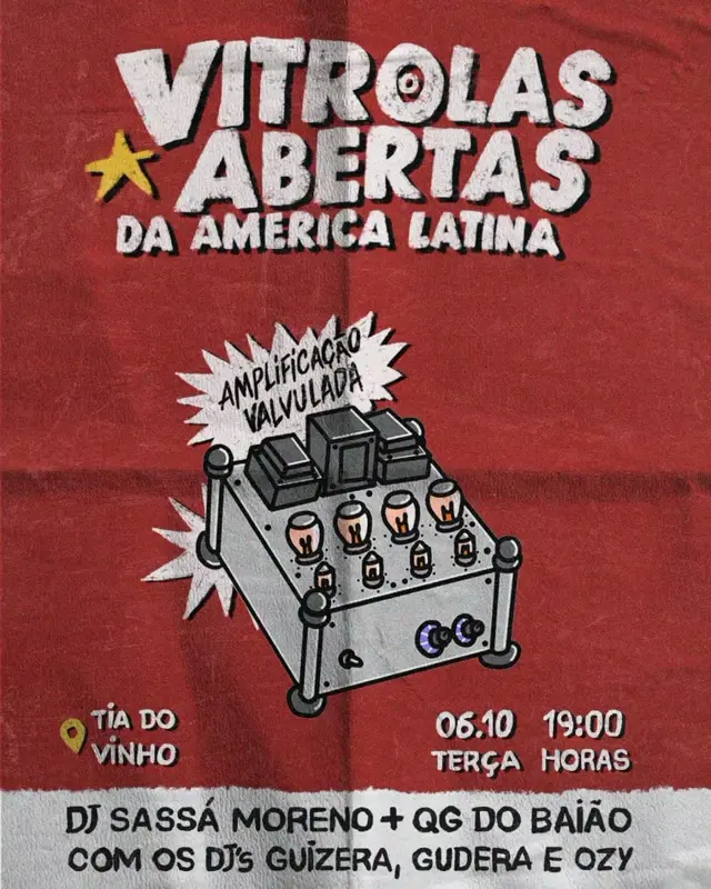 Flyer de DJ Sassamoreno, QG DO BAÍÃO, DJ'S GUÍZERA, GUDERA e OZY
