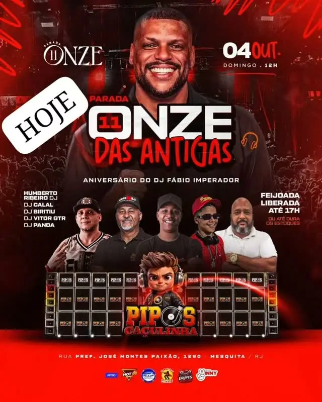 Flyer de DJ Panda Junior, DJ Biritiu da Revolt e mais 8 artistas