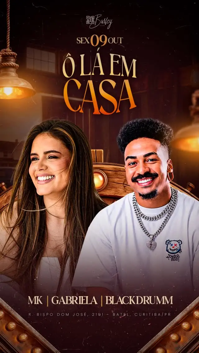 Flyer de Gabriela, DJ Black Drumm e DJ MK