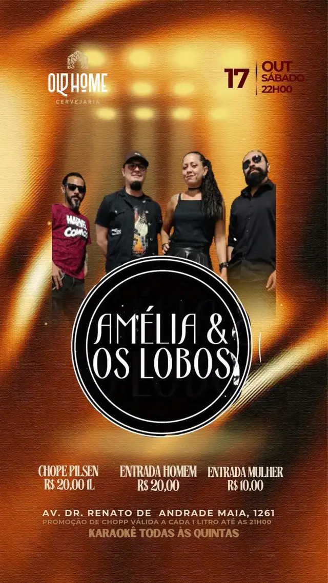 Flyer de Amélia e os Lobos