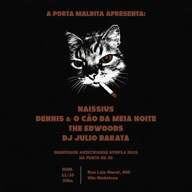 Flyer de Dennis & o Cão da Meia-Noite e mais 3 artistas