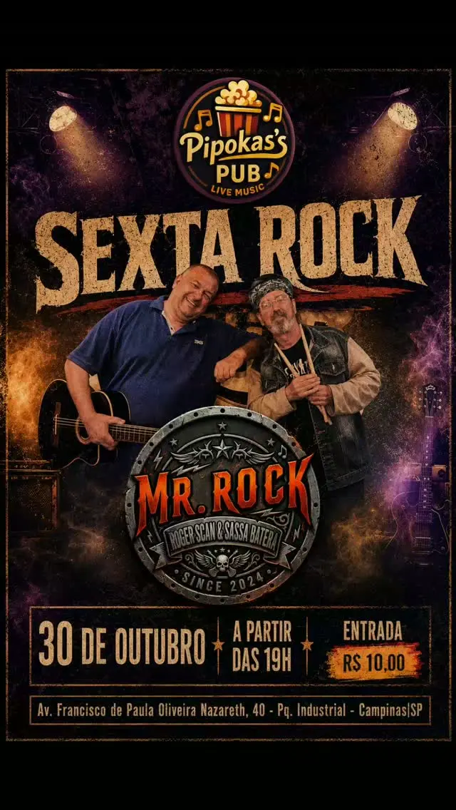 Flyer de Rogério Scan e Sassa Batera