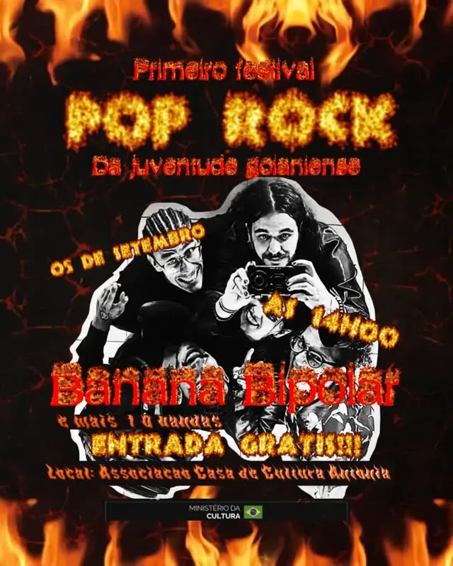 Flyer de Banana Bipolar, Cabrosa e mais 11 artistas