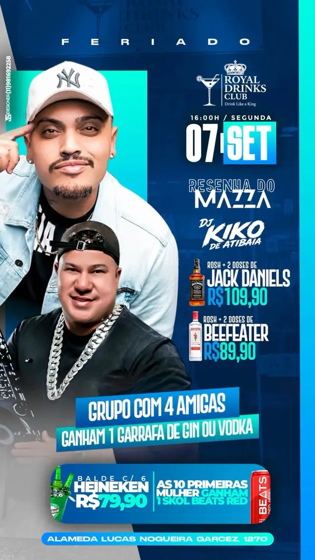 Flyer de Resenha do Mazza e DJ Kiko