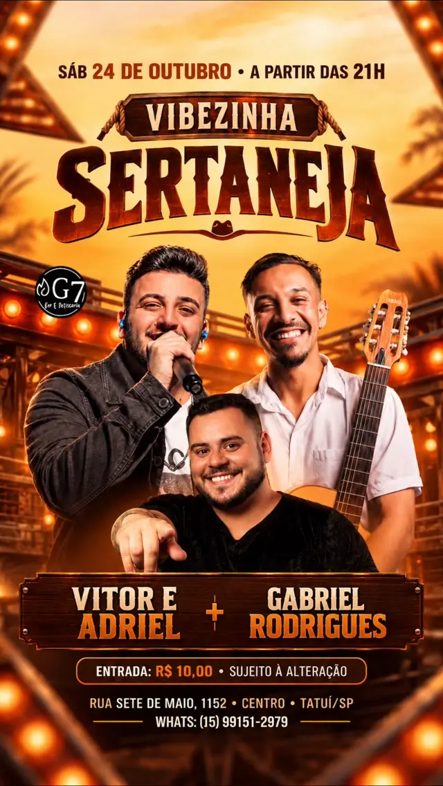 Flyer de Vitor e Adriel e Gabriel Rodrigues
