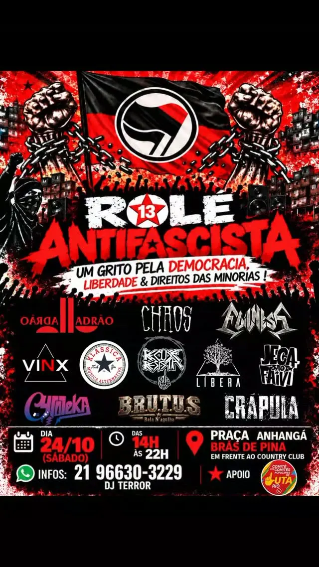 Flyer de Líbera, Vinx, Cytoteka, Bala N’Agulha e mais 7 artistas