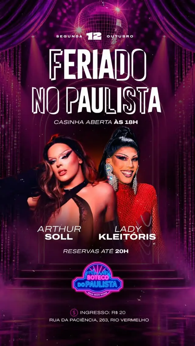 Flyer de Arthur Soll e Lady K (Lady Kleitóris)
