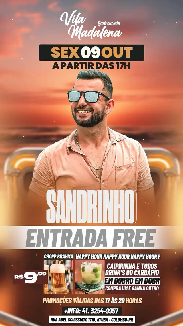 Flyer de Sandrinho