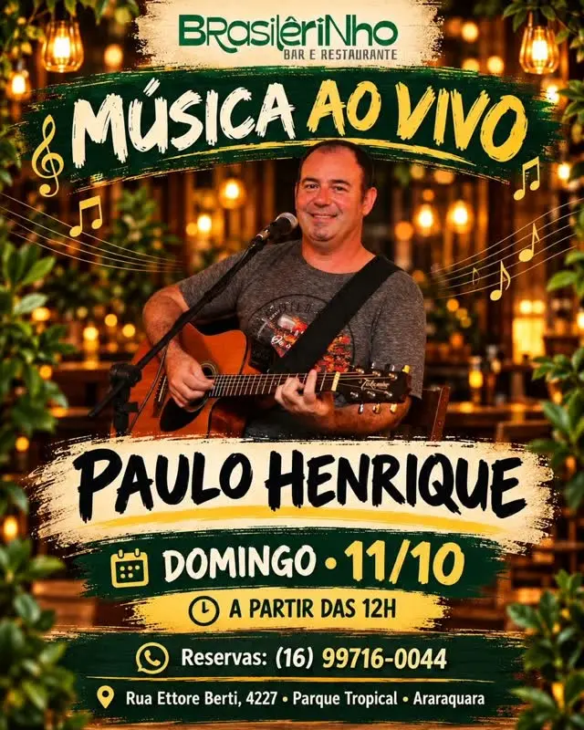 Flyer de Paulo Henrique Acústico