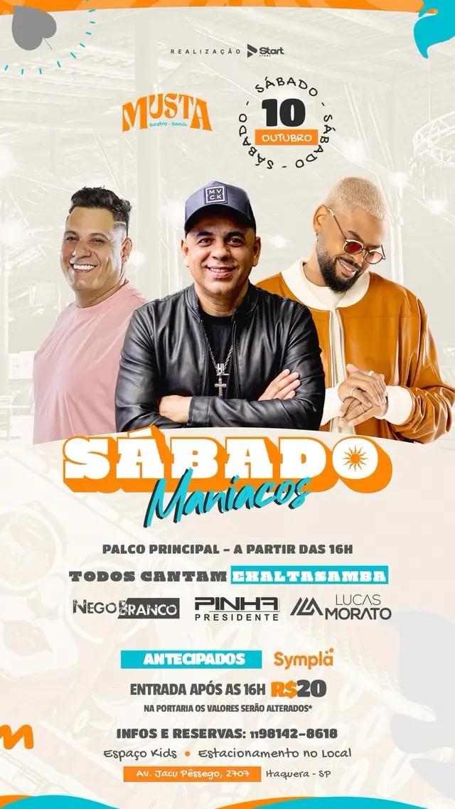 Flyer de Pinha Presidente, Cantor Negro Branco e mais 2 artistas