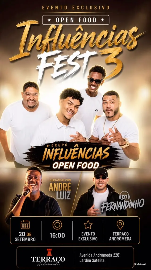 Flyer de Grupo Influências e DJ Fernandinho
