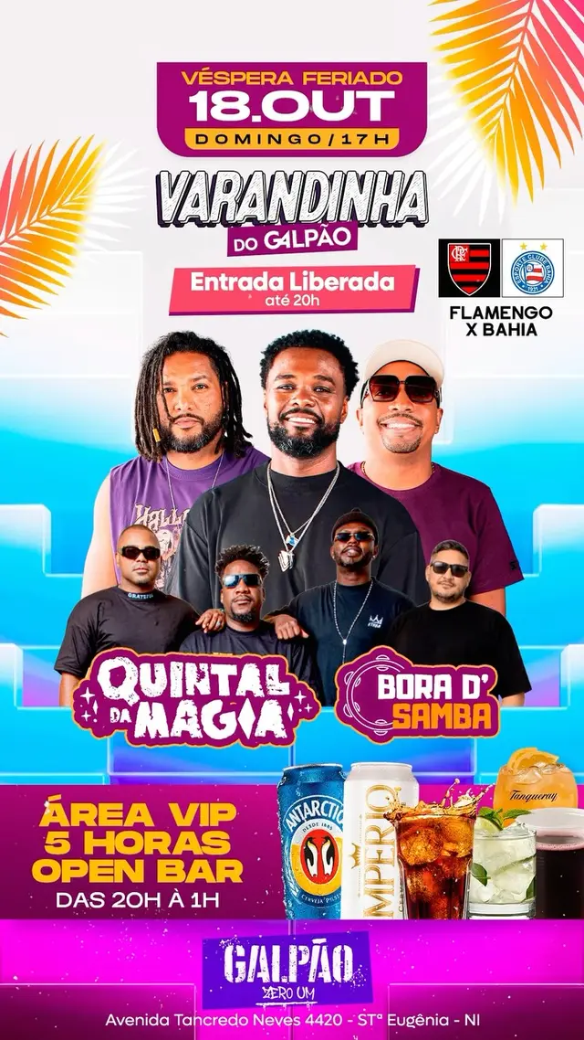 Flyer de Quintal da Magia e Bora D’Samba