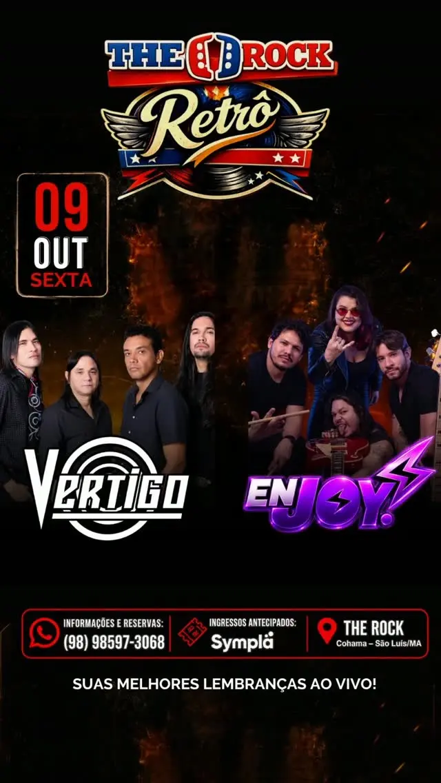 Flyer de Banda Vertigo e Enjoy