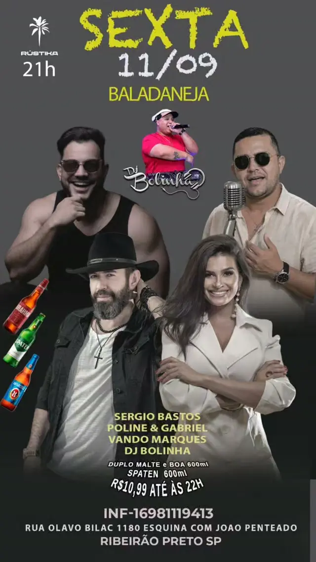 Flyer de Poline & Gabriel, DJ Bolinha e mais 2 artistas