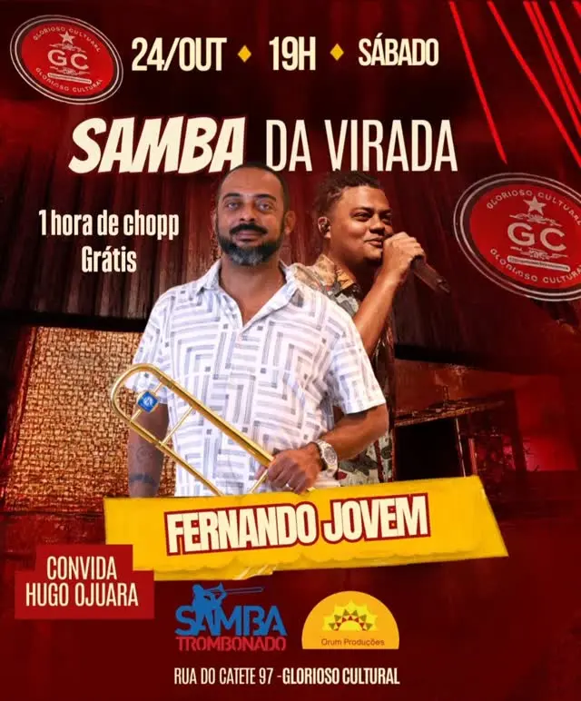 Flyer de Fernando Jovem, Hugo Ojuara e Hugo Juara