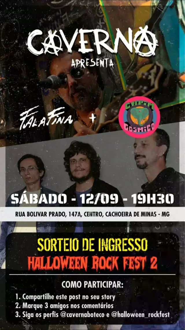 Flyer de FalaFina e Capim Cósmico