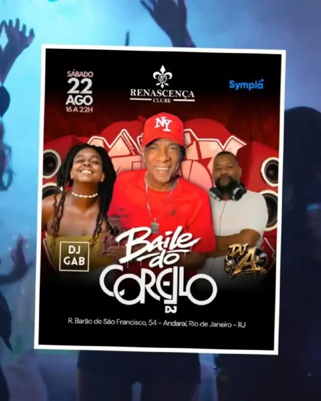 Flyer de Gab Batista, DJ A, Marcos Aurelio Ferreira e Corello