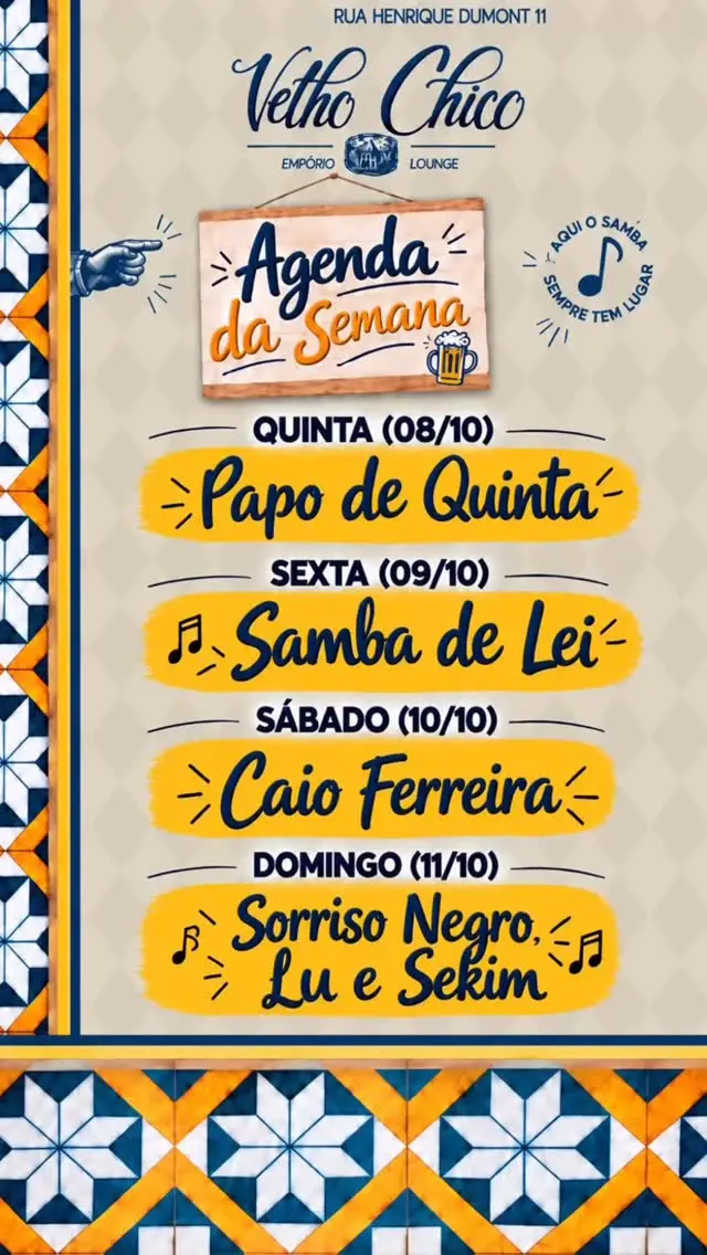 Flyer de Papo de Quinta