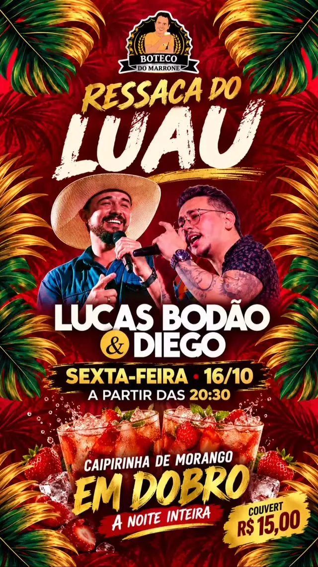 Flyer de Lucas Bodão & Diego