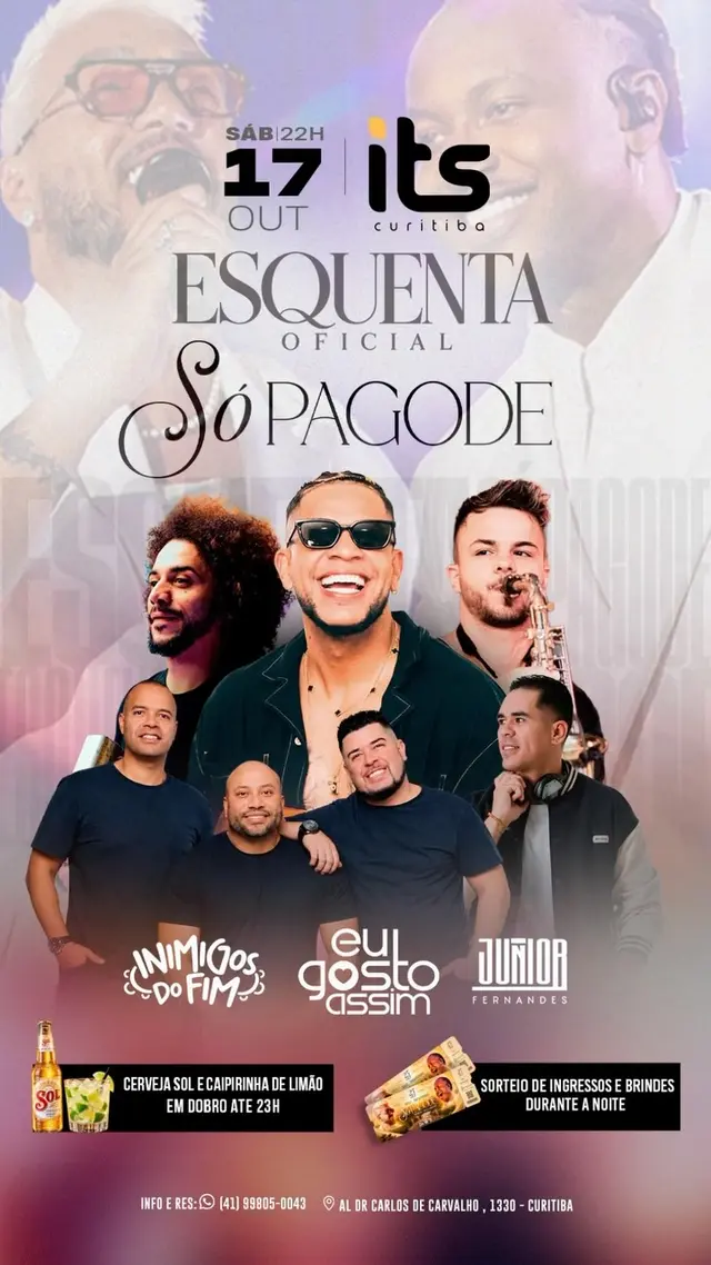 Flyer de Rainhas do Charme, Eu Gosto Assim e DJ Junior Fernandes