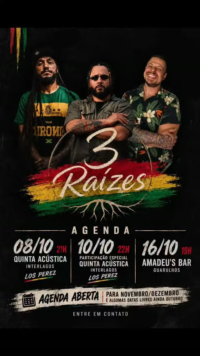 Flyer de Três Raízes, 3 Raízes e Los Perez