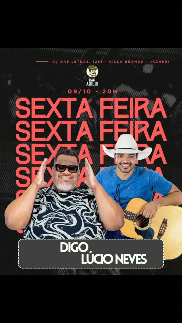 Flyer de Digo e Digo e Lucio Neves