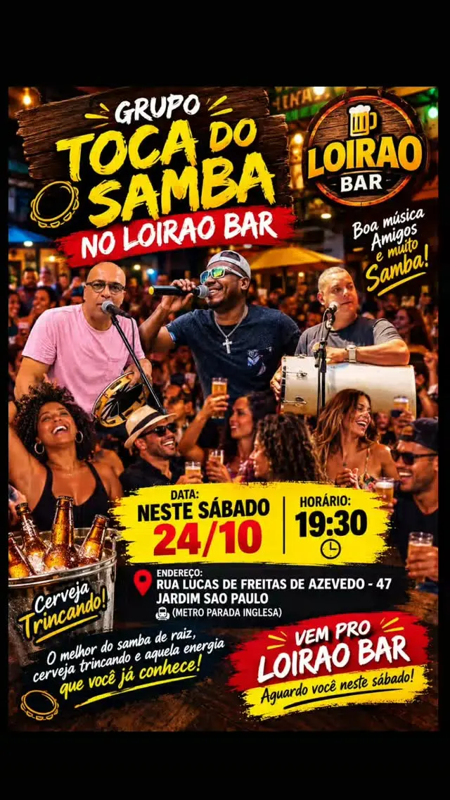 Flyer de Toca do Samba