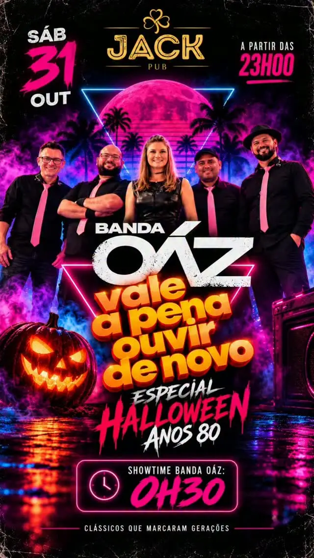 Flyer de Banda Oáz, M2000, Glaucio Camargo, Caproni e Yago Braga