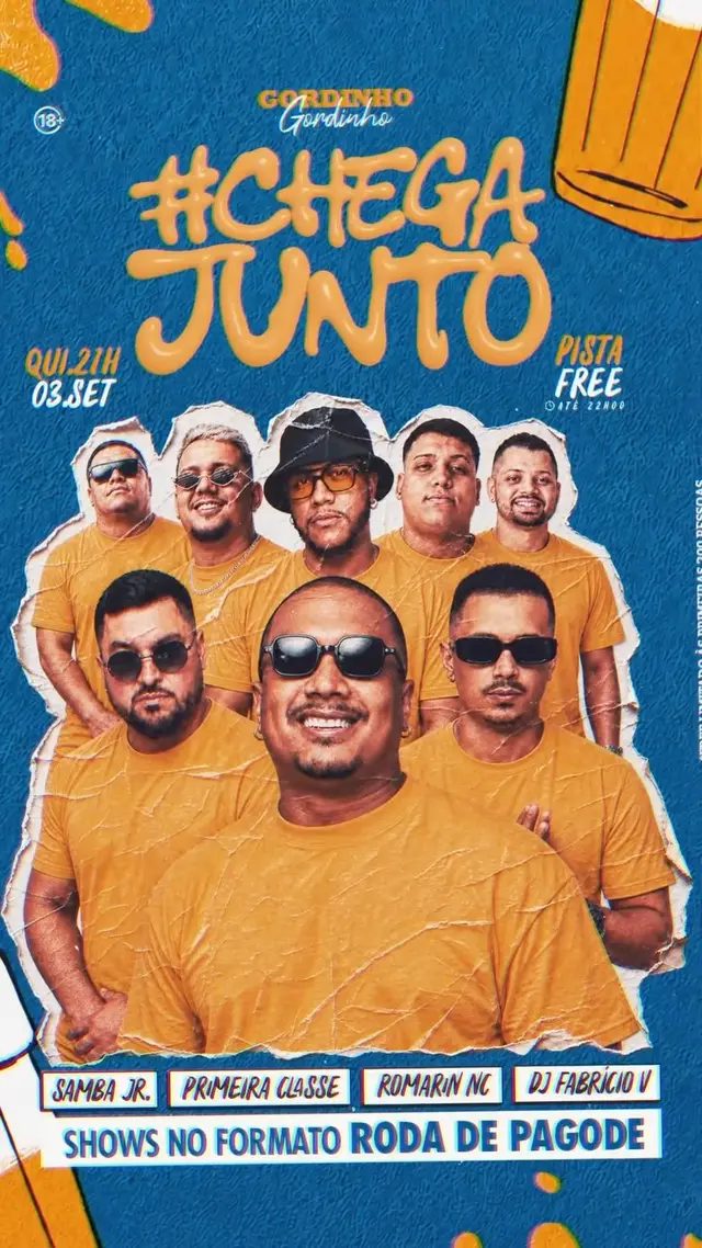Flyer de Fabricio VDJ, Samba Junior e mais 2 artistas
