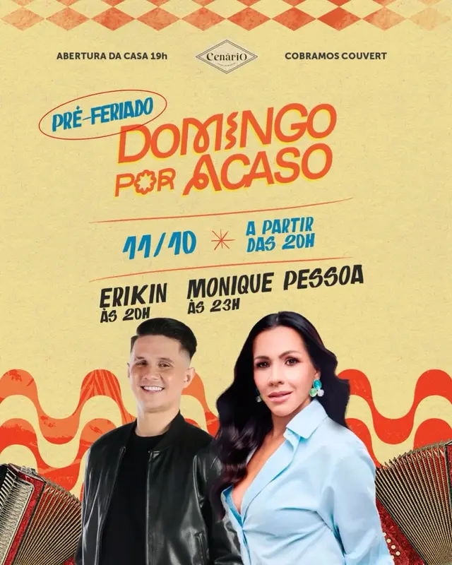 Flyer de Erikin e Monique Pessoa