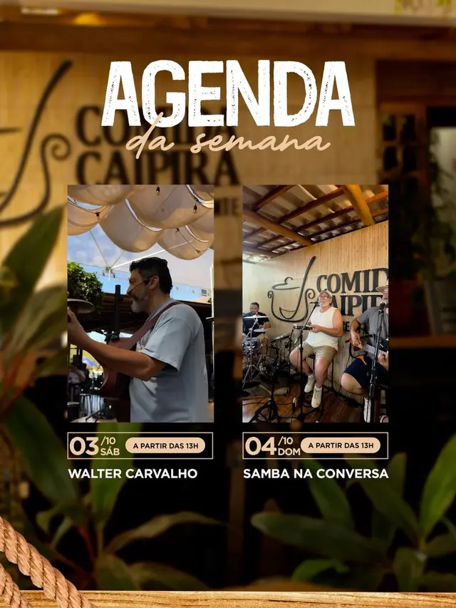 Flyer de Walter Carvalho e Samba na Conversa